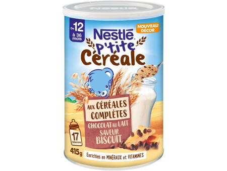 Nestlé p'tite céréale - céréales complètes chocolat au lait saveur biscuit