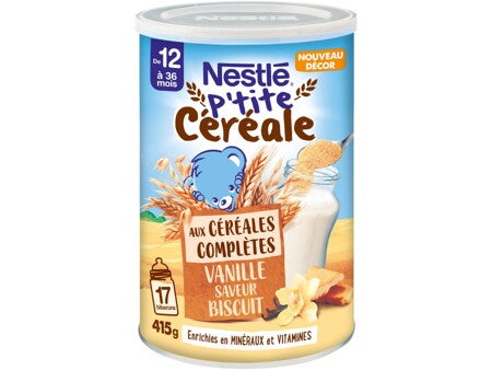 NESTLÉ P’tite Céréale aux céréales complètes Vanille Saveur Biscuit