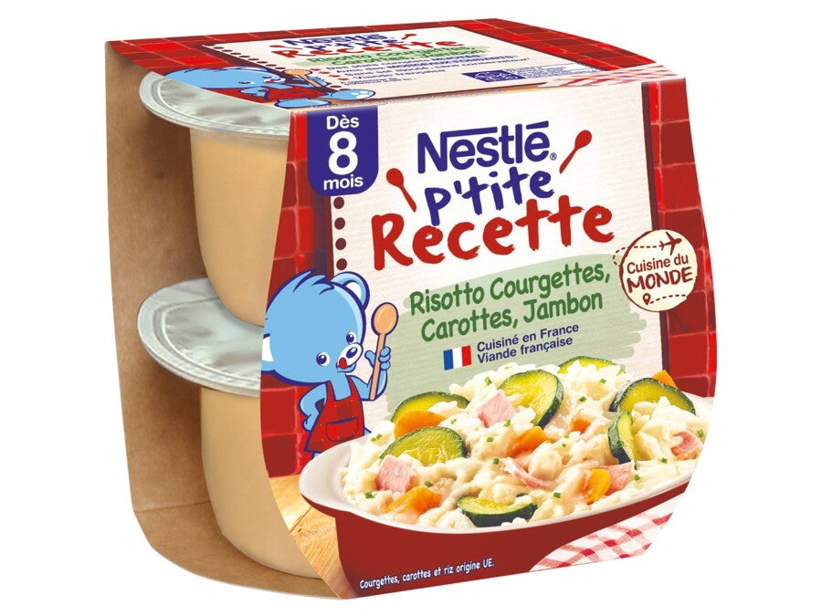 Risotto courgettes carottes jambon - recette pour bébé dès 8 mois