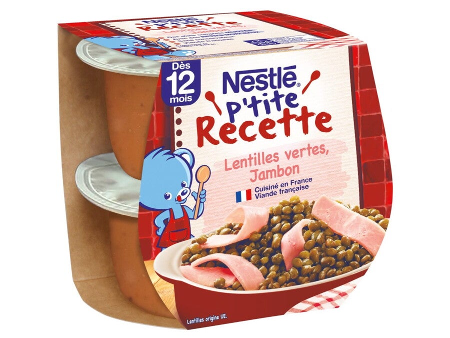 Nestlé P'tite recette lentilles vertes jambon