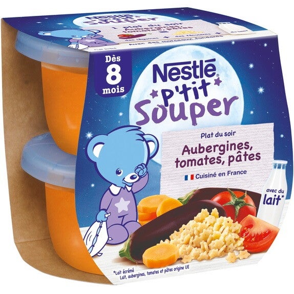 Nestlé P'tit souper aubergines, tomates, pâtes Nestlé P'tit souper aubergines, tomates, pâtes