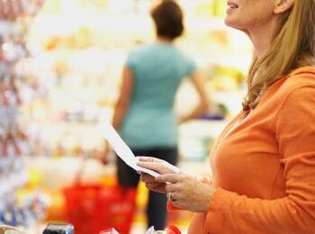 Pregnant woman shopping