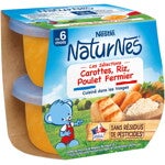 Petit pot NaturNes® Carottes, Riz, Poulet Fermier (2x200g)